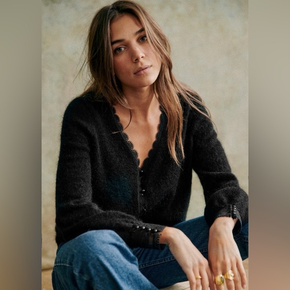 Sezane Sweaters - NEW Sezane Melina Cardigan in Black - size M